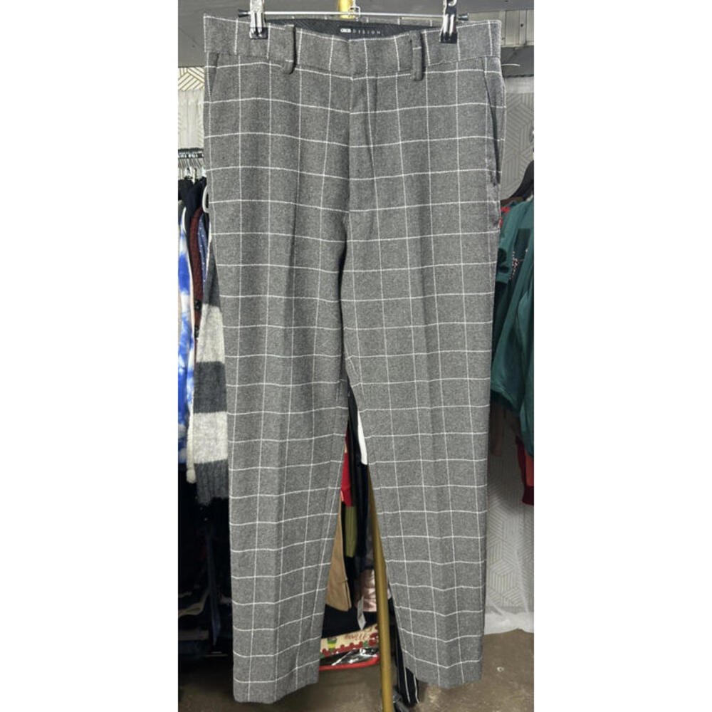 ASOS Design Dress Pants Women’s Size 30 Gray Plaid